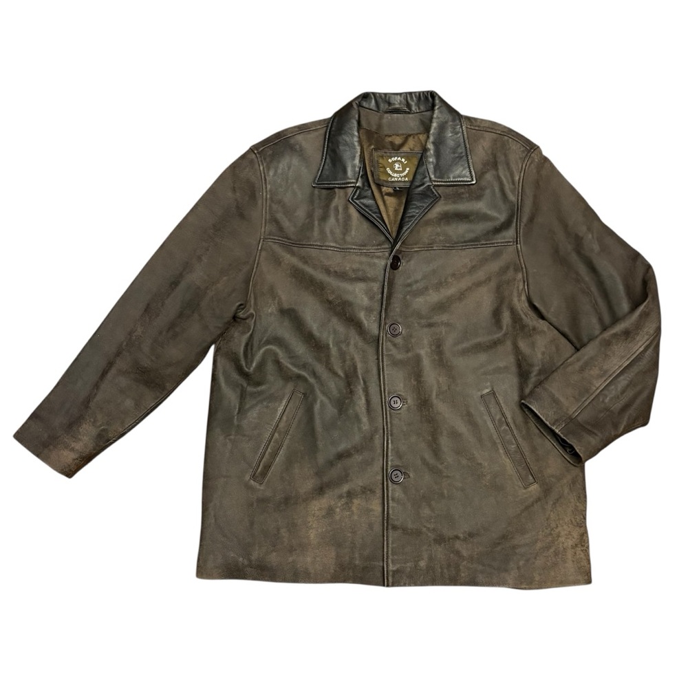 Sofari leather jacket brown size Large